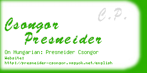 csongor presneider business card